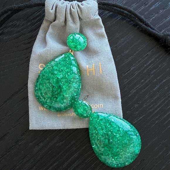 Shashi ‘Angelina’ Earrings – Green - Picture 4 of 4